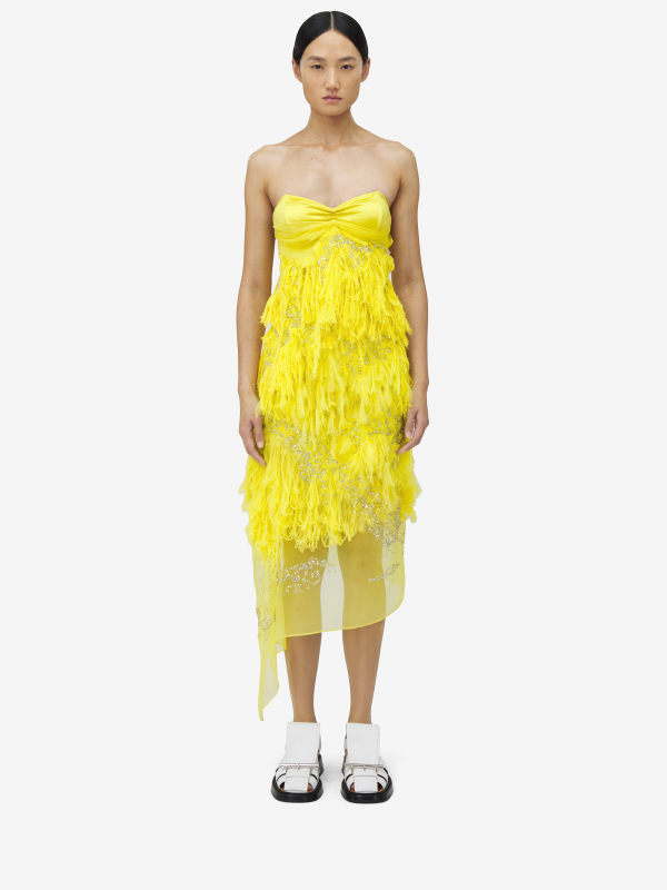 ALEXANDER MCQUEEN - Shredded Embroidery Dress - Item 833404QZAPB7033